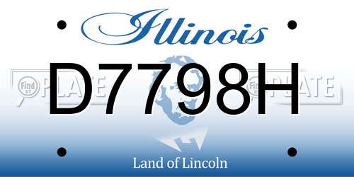 D7798H Illinois License Plate