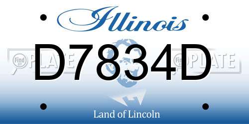 D7834D Illinois License Plate