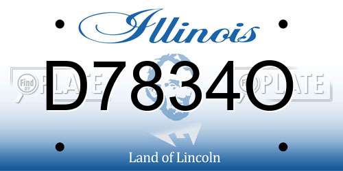 D7834O Illinois License Plate