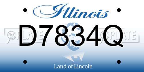 D7834Q Illinois License Plate