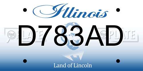 D783AD Illinois License Plate
