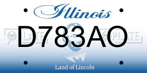 D783AO Illinois License Plate