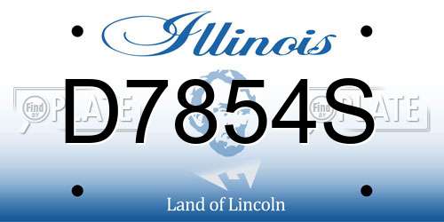 D7854S Illinois License Plate