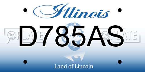 D785AS Illinois License Plate