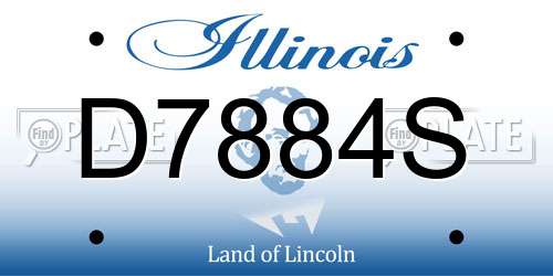 D7884S Illinois License Plate