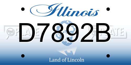 D7892B Illinois License Plate