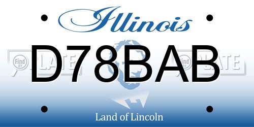 D78BAB Illinois License Plate
