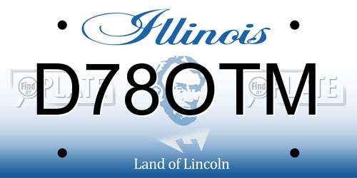 D78OTM Illinois License Plate