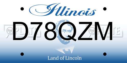 D78QZM Illinois License Plate