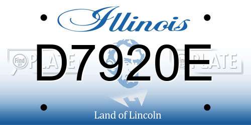 D7920E Illinois License Plate