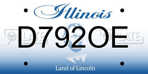 D792OE Illinois License Plate