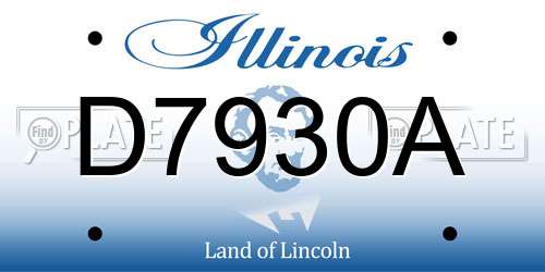 D7930A Illinois License Plate