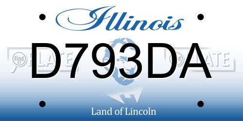 D793DA Illinois License Plate