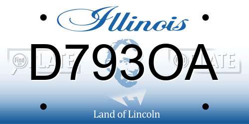 D793OA Illinois License Plate