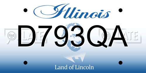 D793QA Illinois License Plate
