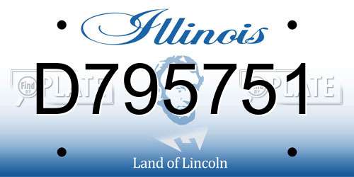 D795751 Illinois License Plate