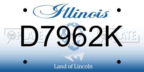 D7962K Illinois License Plate