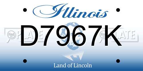 D7967K Illinois License Plate