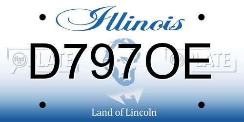 D797OE Illinois License Plate