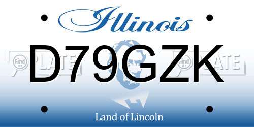 D79GZK Illinois License Plate