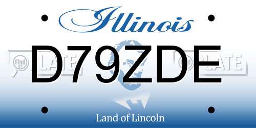 D79ZDE Illinois License Plate