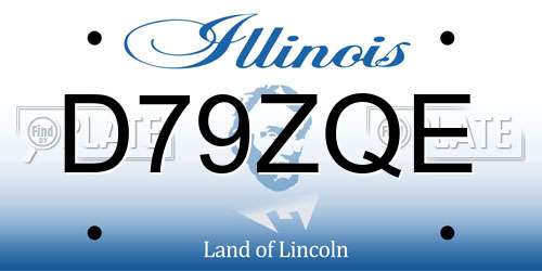 D79ZQE Illinois License Plate