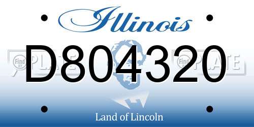 D804320 Illinois License Plate