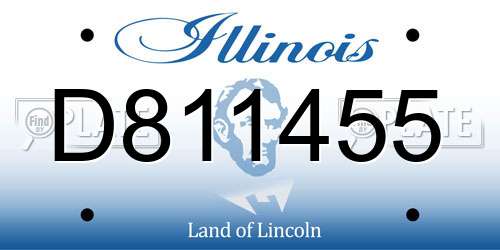D811455 Illinois License Plate