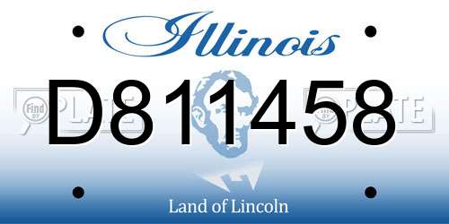 D811458 Illinois License Plate