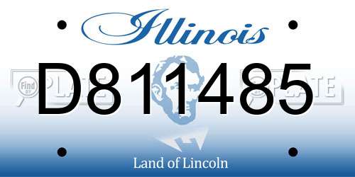 D811485 Illinois License Plate