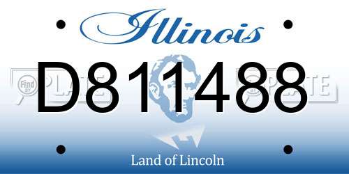 D811488 Illinois License Plate