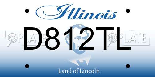 D812TL Illinois License Plate