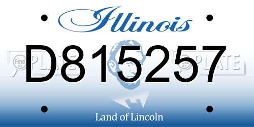 D815257 Illinois License Plate
