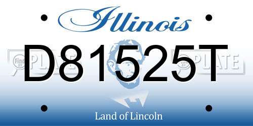 D81525T Illinois License Plate