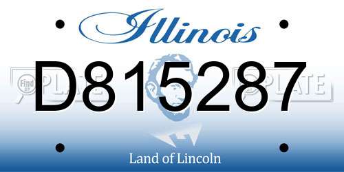 D815287 Illinois License Plate