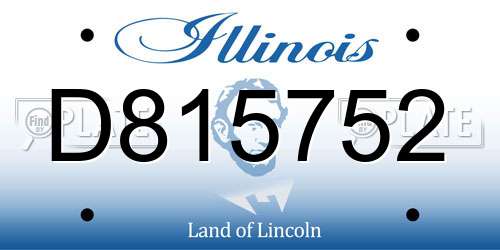 D815752 Illinois License Plate