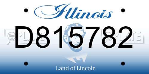 D815782 Illinois License Plate