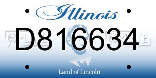 D816634 Illinois License Plate