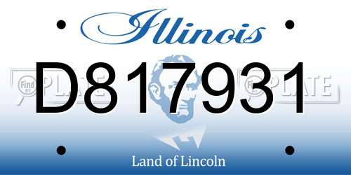 D817931 Illinois License Plate