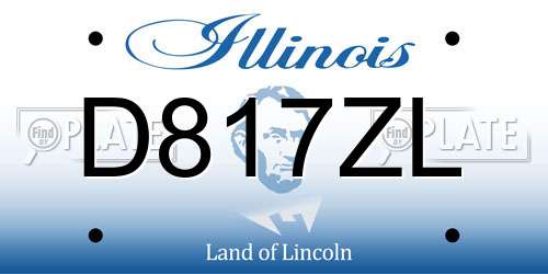 D817ZL Illinois License Plate