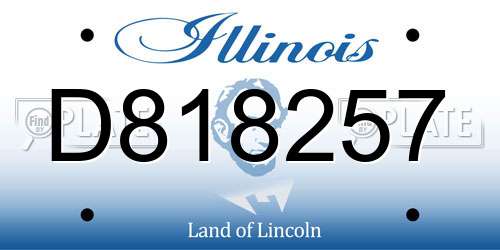 D818257 Illinois License Plate