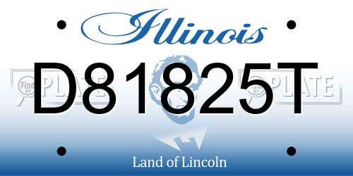 D81825T Illinois License Plate