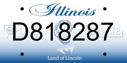 D818287 Illinois License Plate