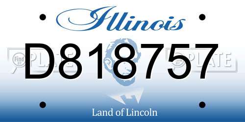 D818757 Illinois License Plate