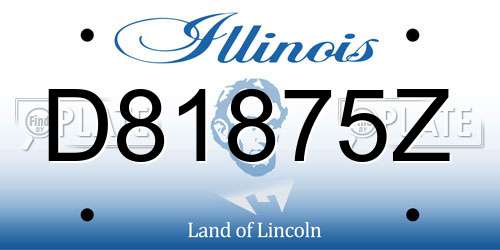 D81875Z Illinois License Plate