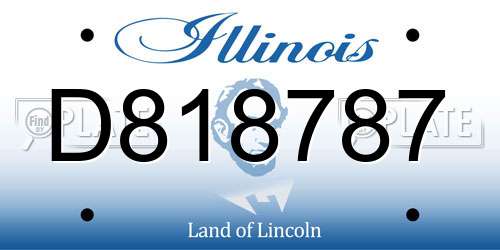 D818787 Illinois License Plate
