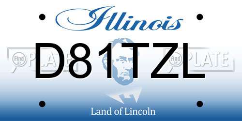 D81TZL Illinois License Plate