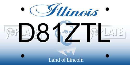 D81ZTL Illinois License Plate