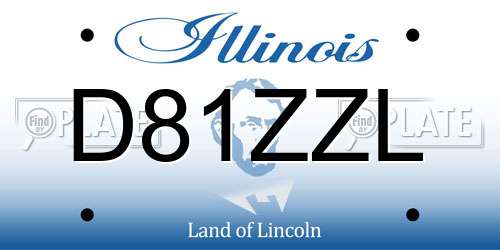 D81ZZL Illinois License Plate