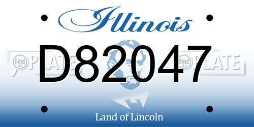 D82047 Illinois License Plate